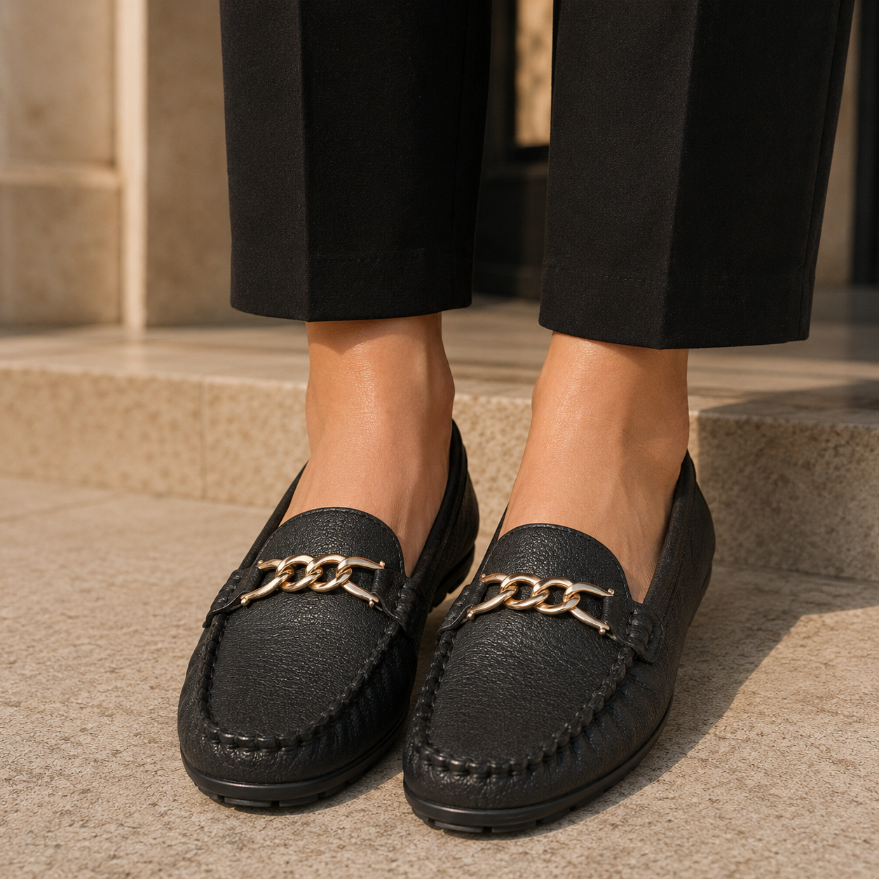 Kelly Leather Cushion Loafers - The Heels India