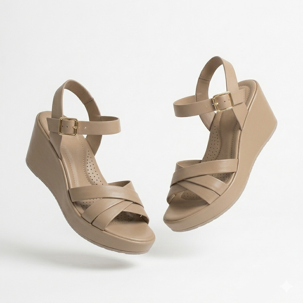 Tory Strappy Wedge Comfort Summer Sandals - The Heels India