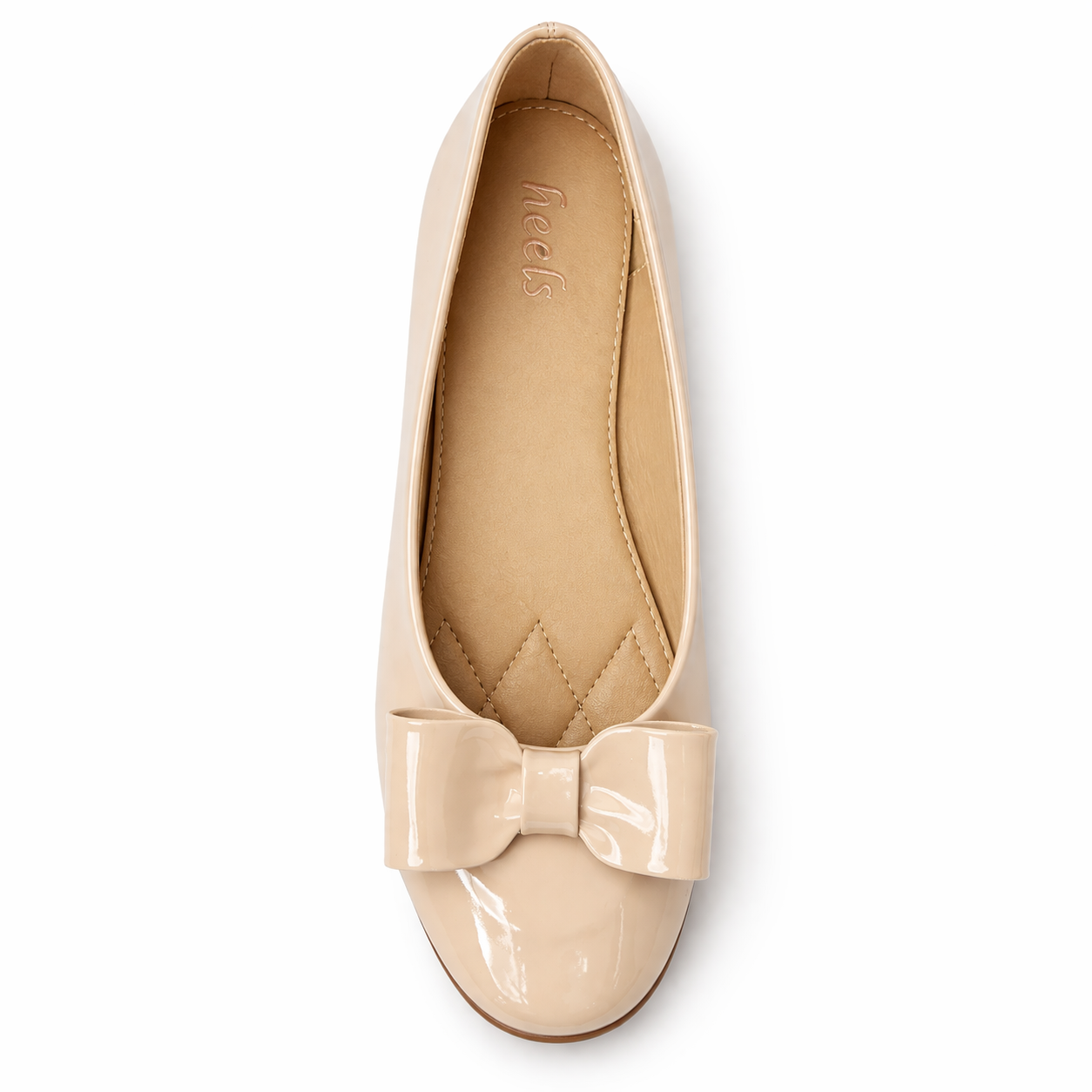 Cherie Cushioned Flat Bow Patent Ballerinas - The Heels India