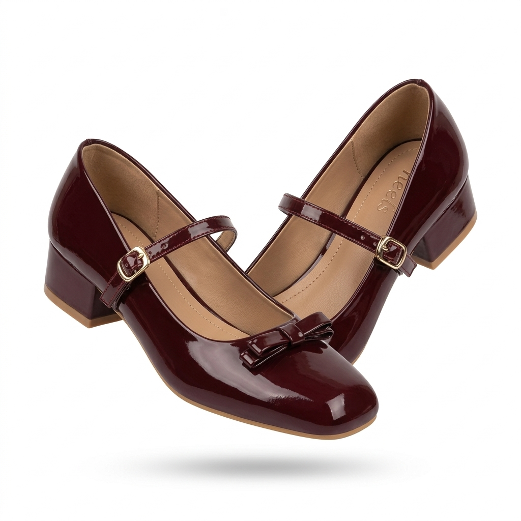Marlyn Patent Mid Heel Mary Jane Strap Shoe