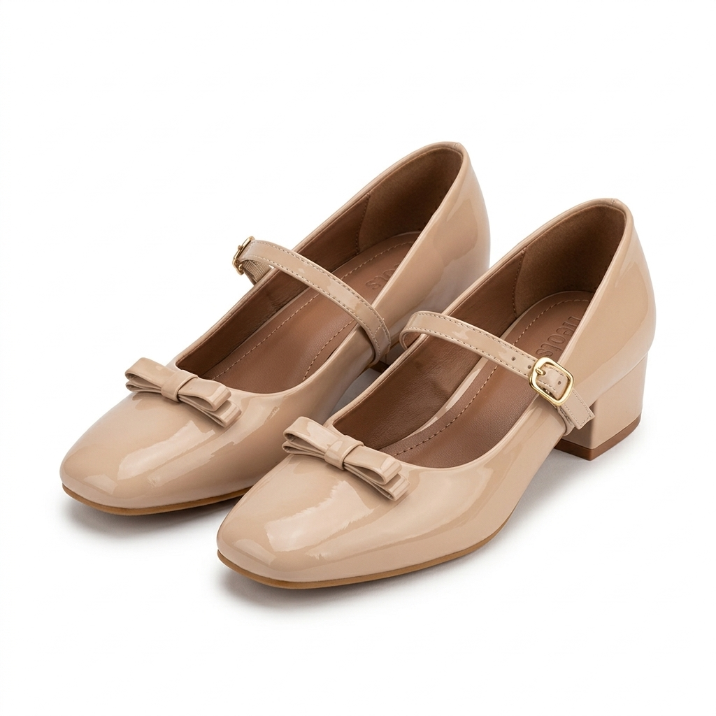 Marlyn Patent Mid Heel Mary Jane Strap Shoe