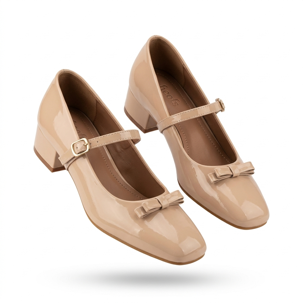 Marlyn Patent Mid Heel Mary Jane Strap Shoe