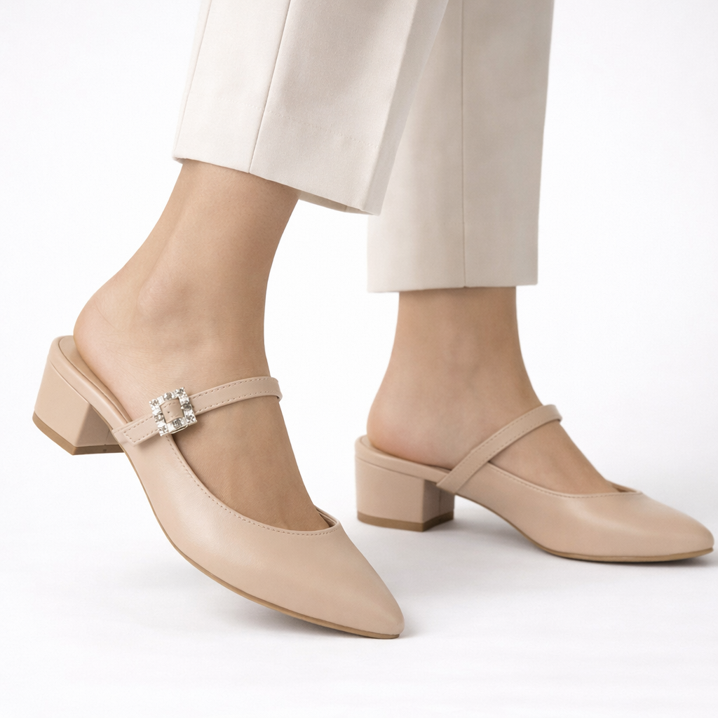 Julia Back Open Mid Heel Mary Janes