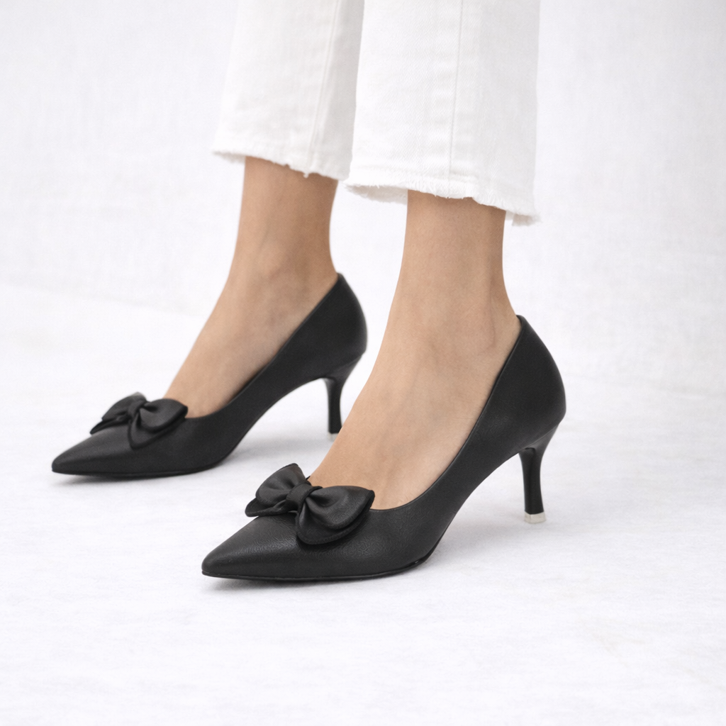 Rosalia Bow Pencil Heel Stilettoes - The Heels India