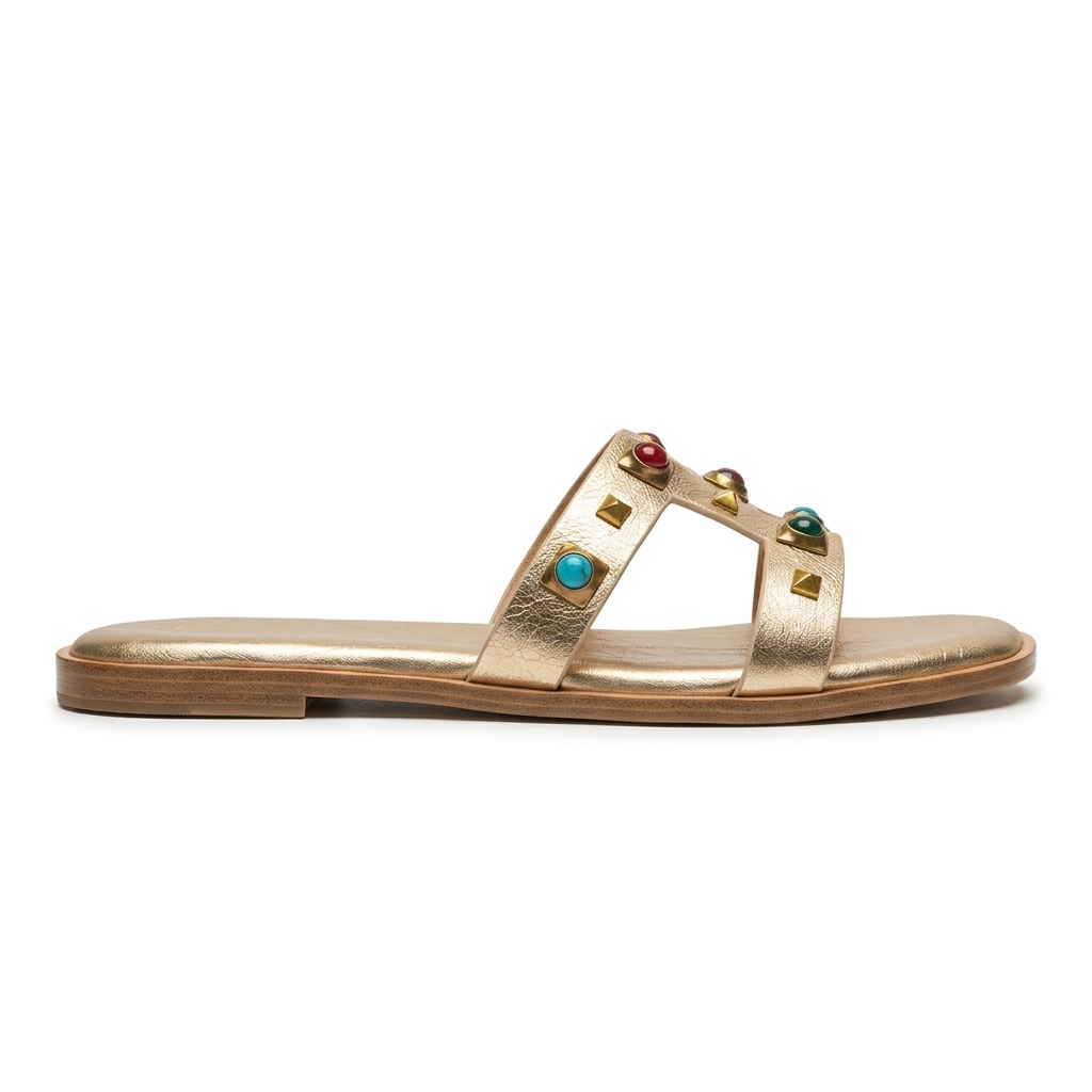 Julia Embellished Flat Summer Sliders