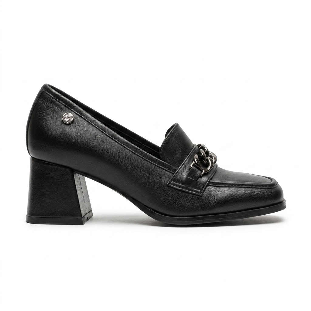 CHIC Premium Leather Block Heel Loafers