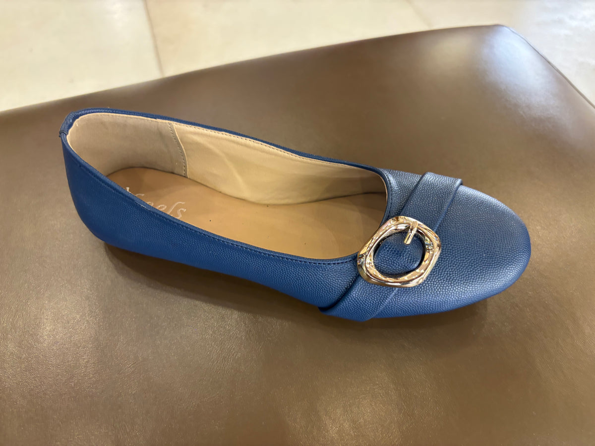 Pearl Cushioned Classic Buckle Vegan Ballerinas