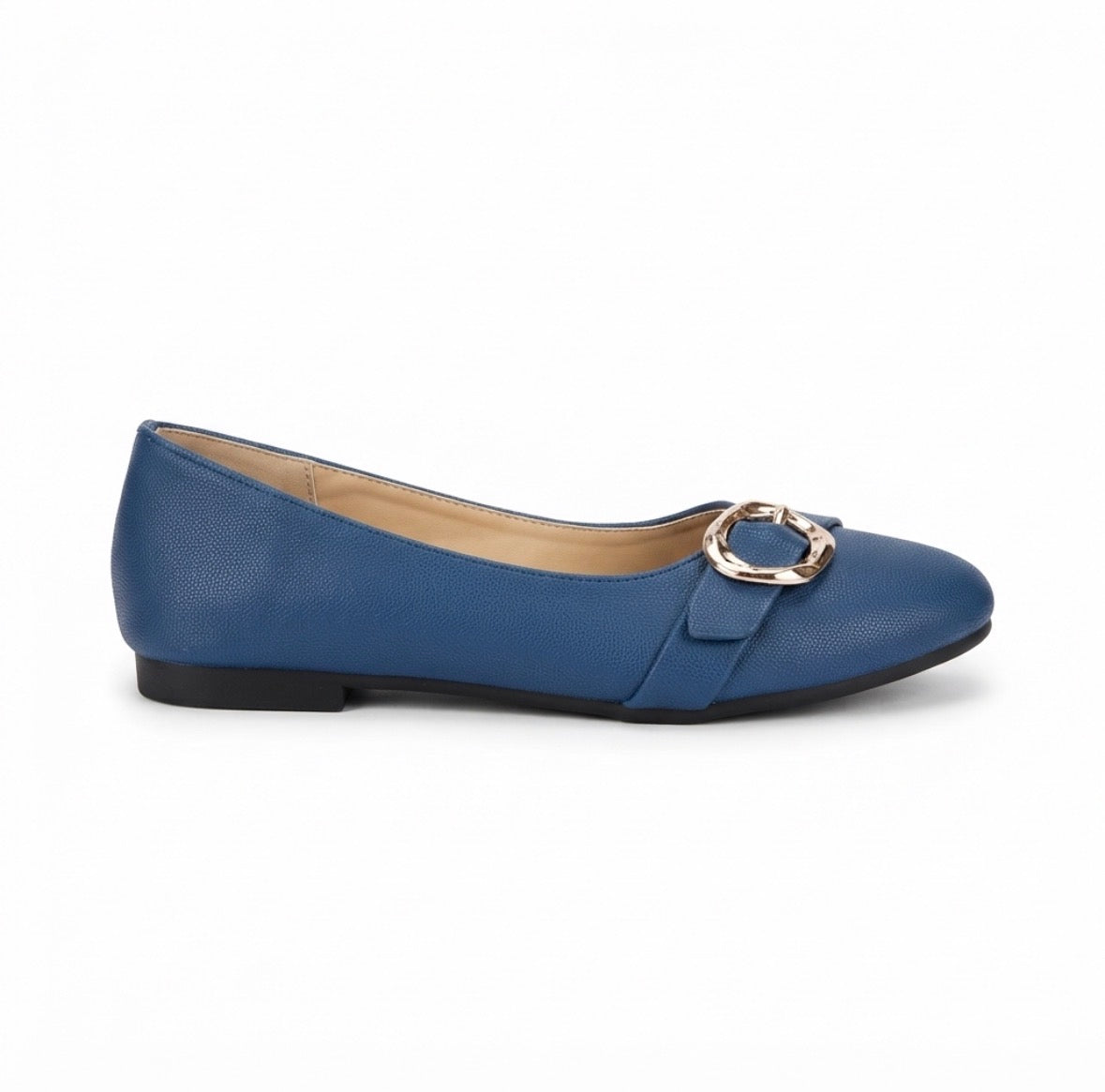 Pearl Cushioned Classic Buckle Vegan Ballerinas