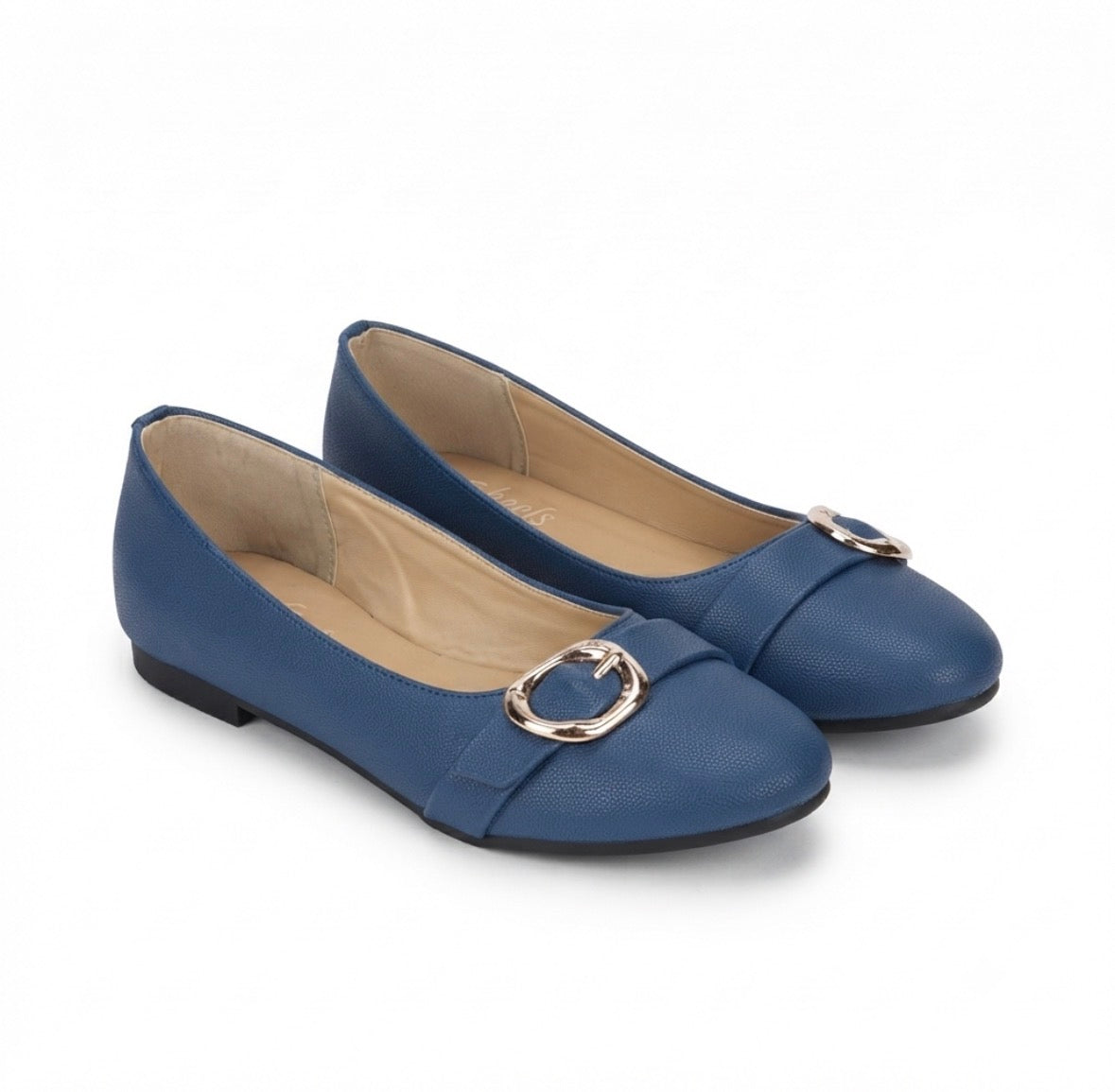 Pearl Cushioned Classic Buckle Vegan Ballerinas
