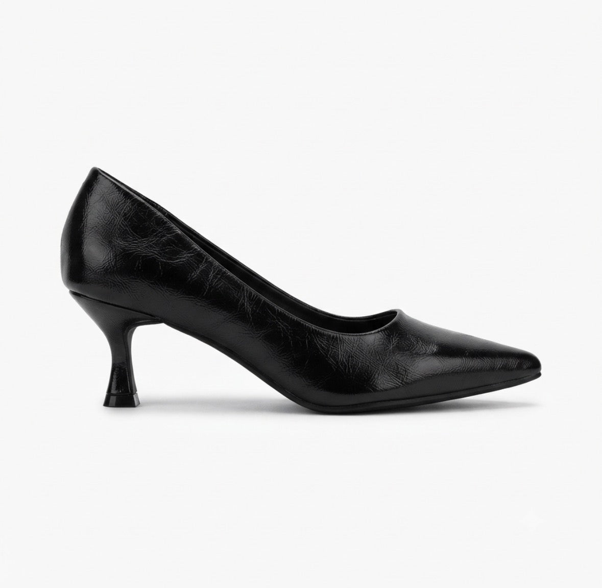 Anna Classic Kitten Heel Pumps in Black - The Heels India