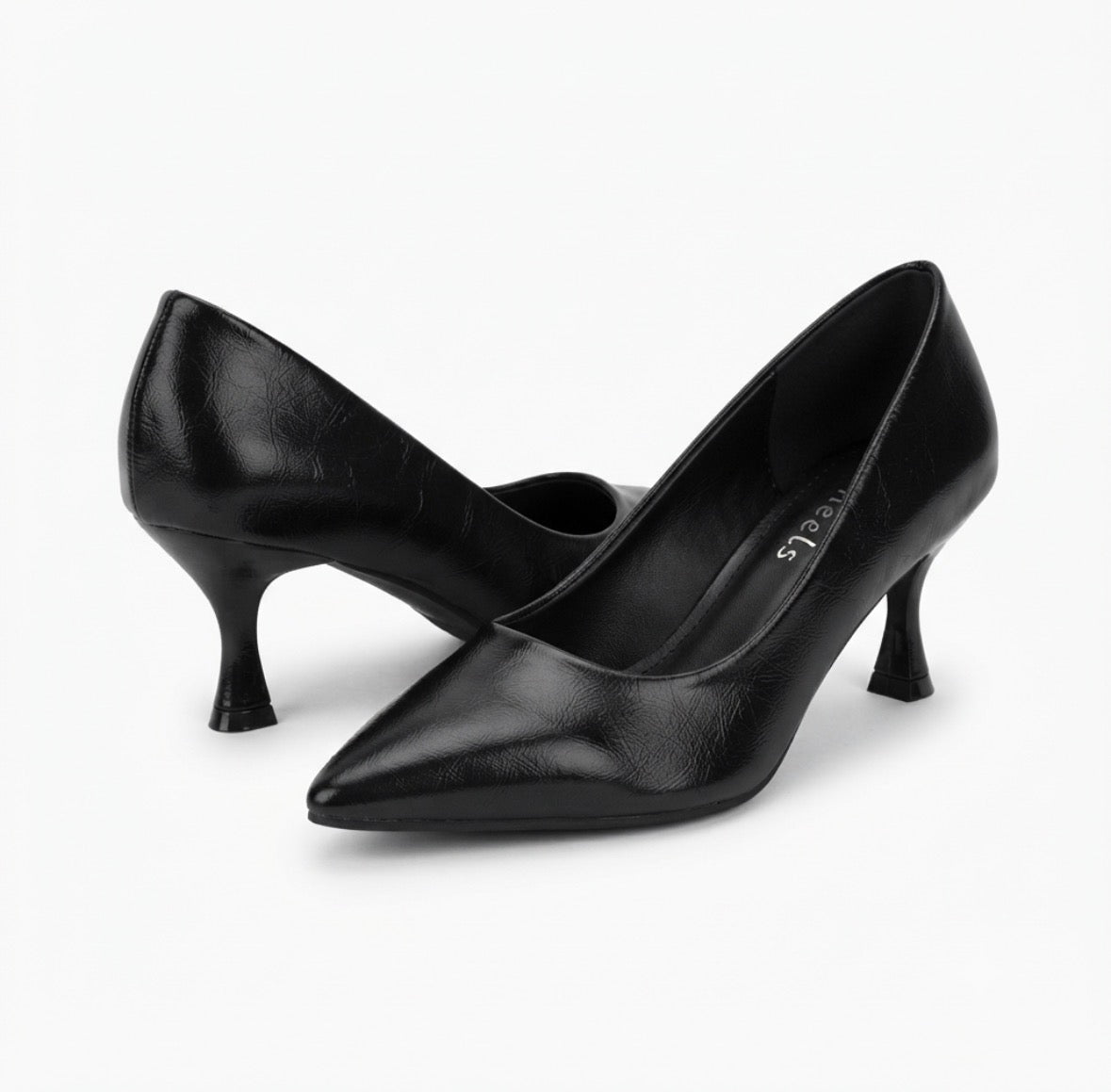 Anna Classic Kitten Heel Pumps in Black - The Heels India