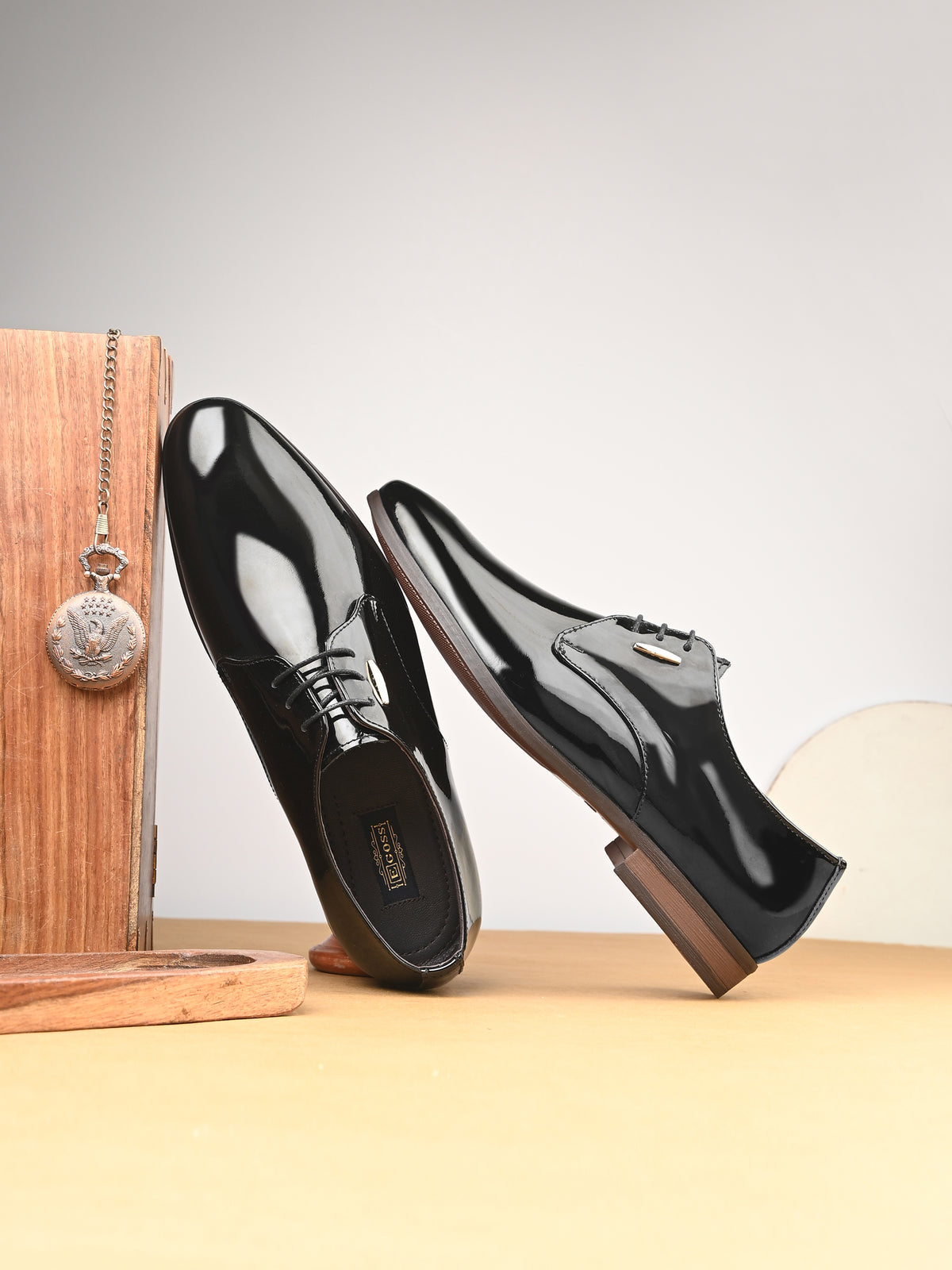 Zidane Patent Leather Derby Lace Up Shoes