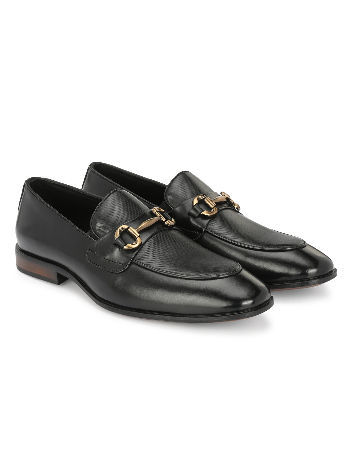 Bastian Leather Buckled Formal Moccasins