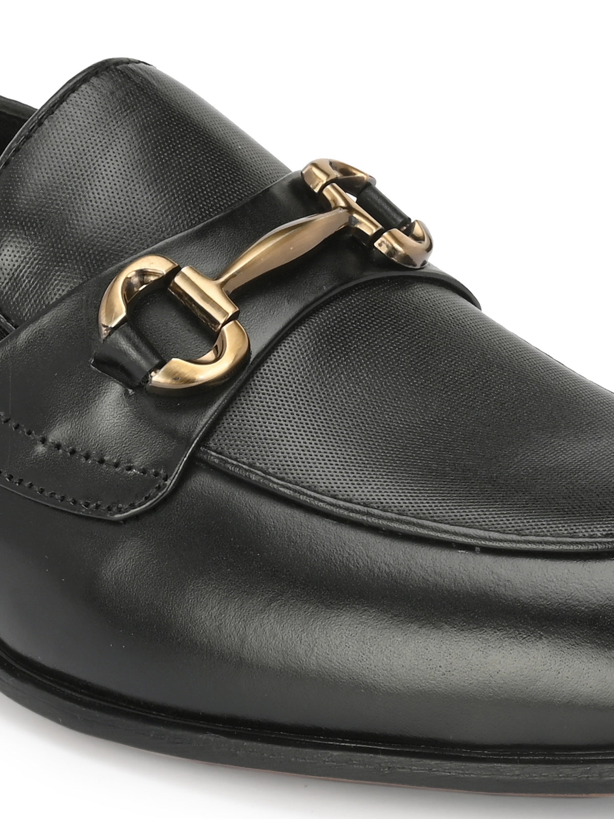 Bastian Leather Buckled Formal Moccasins