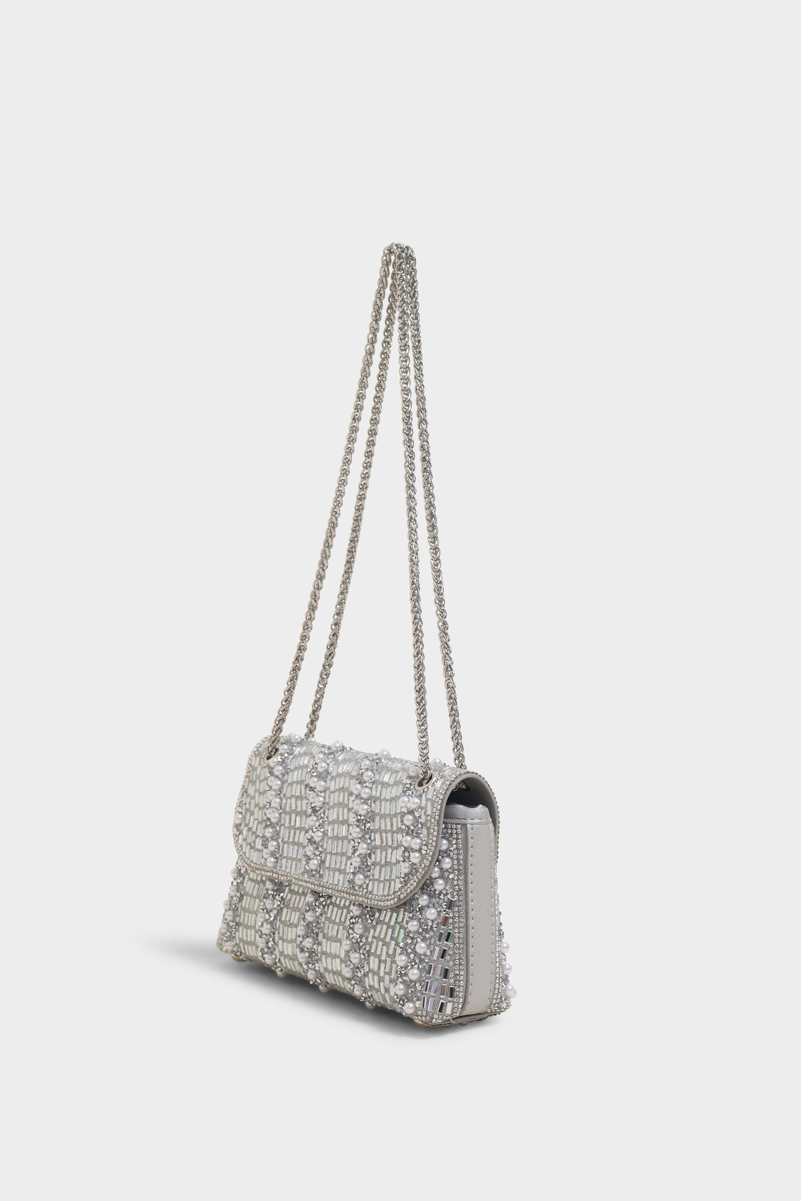 Ray silver sling bag