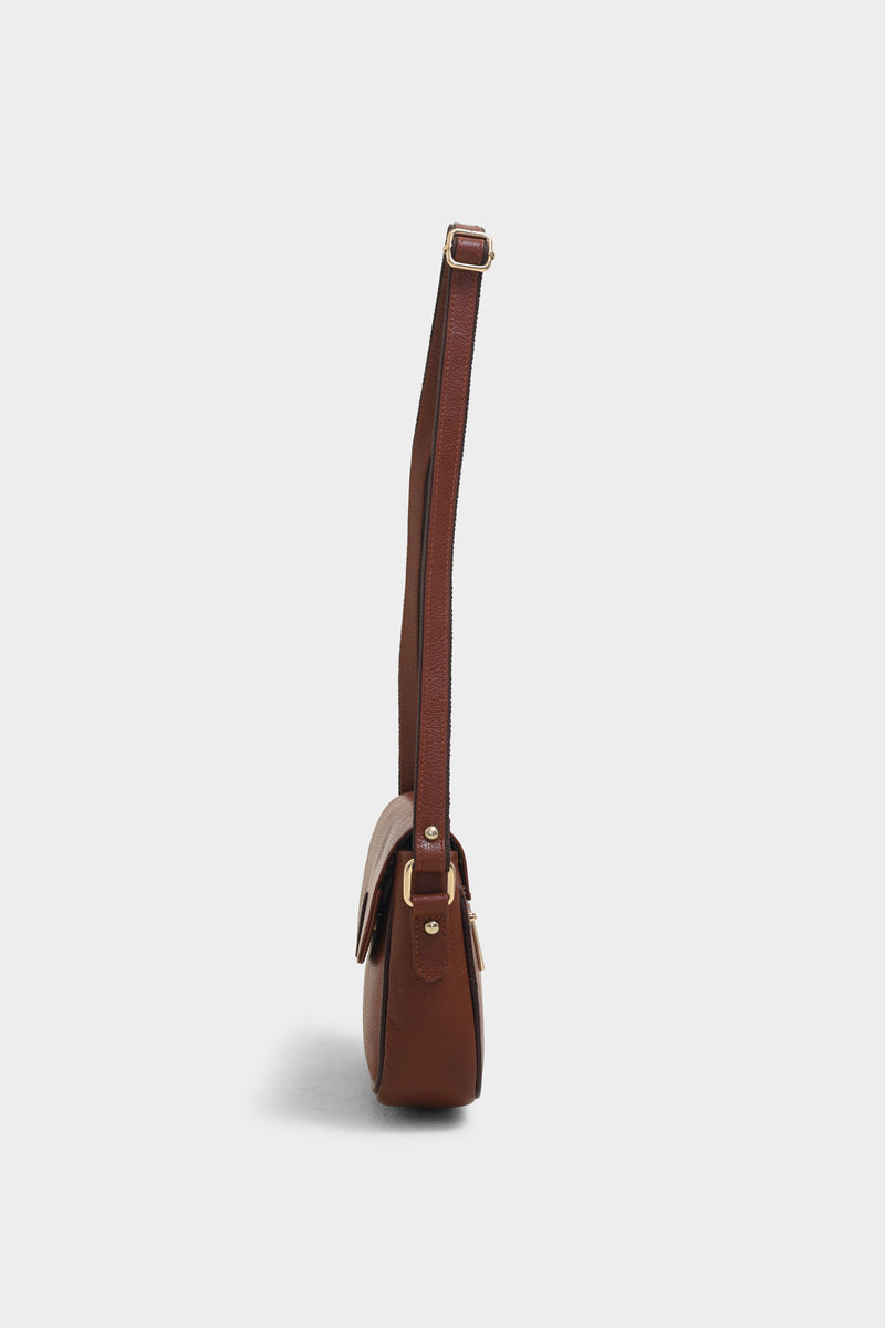 Harper tan sling bag - The Heels India
