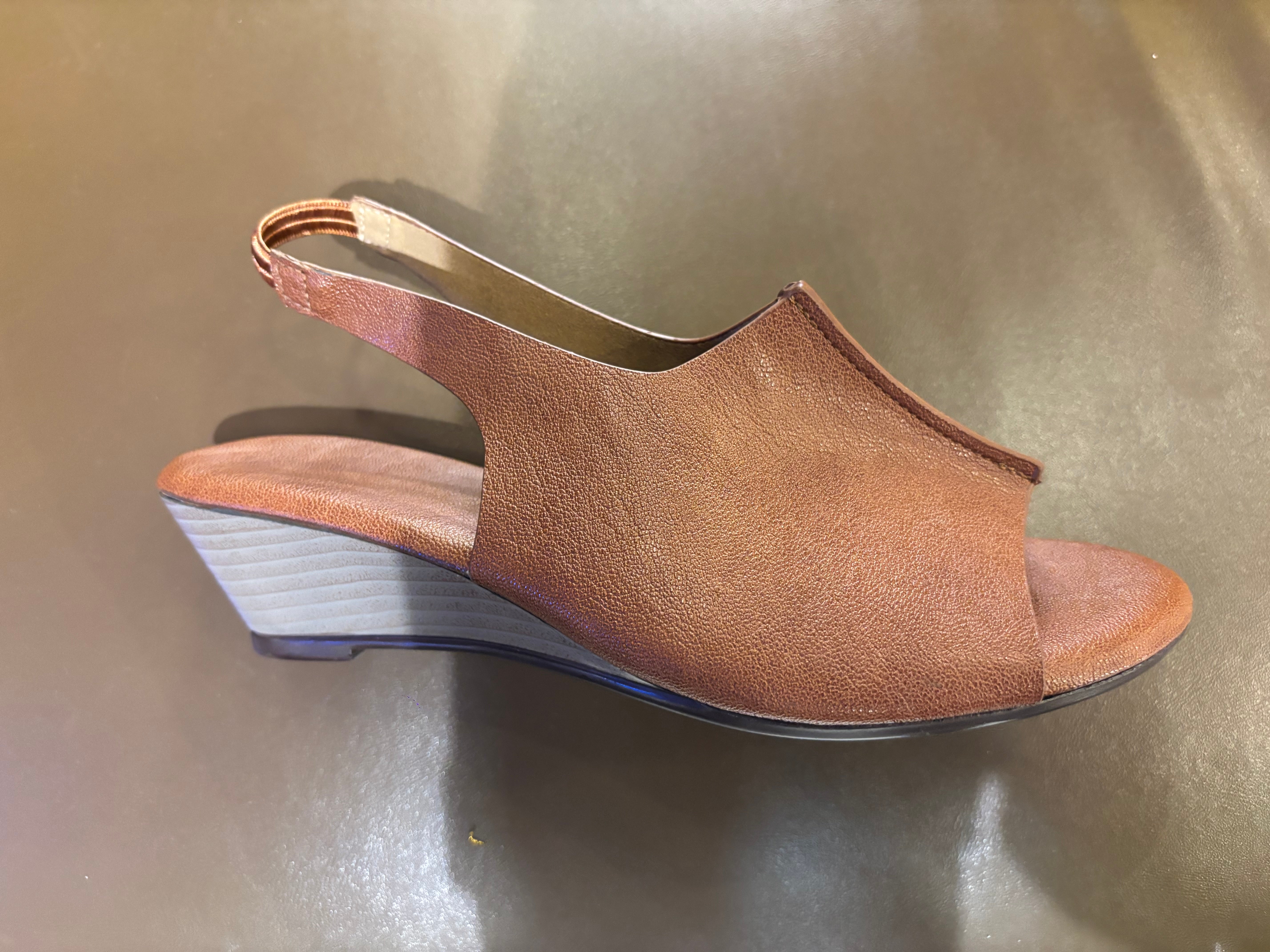 Meridian Back Elastic Peep Toe Wedge Heels - The Heels India