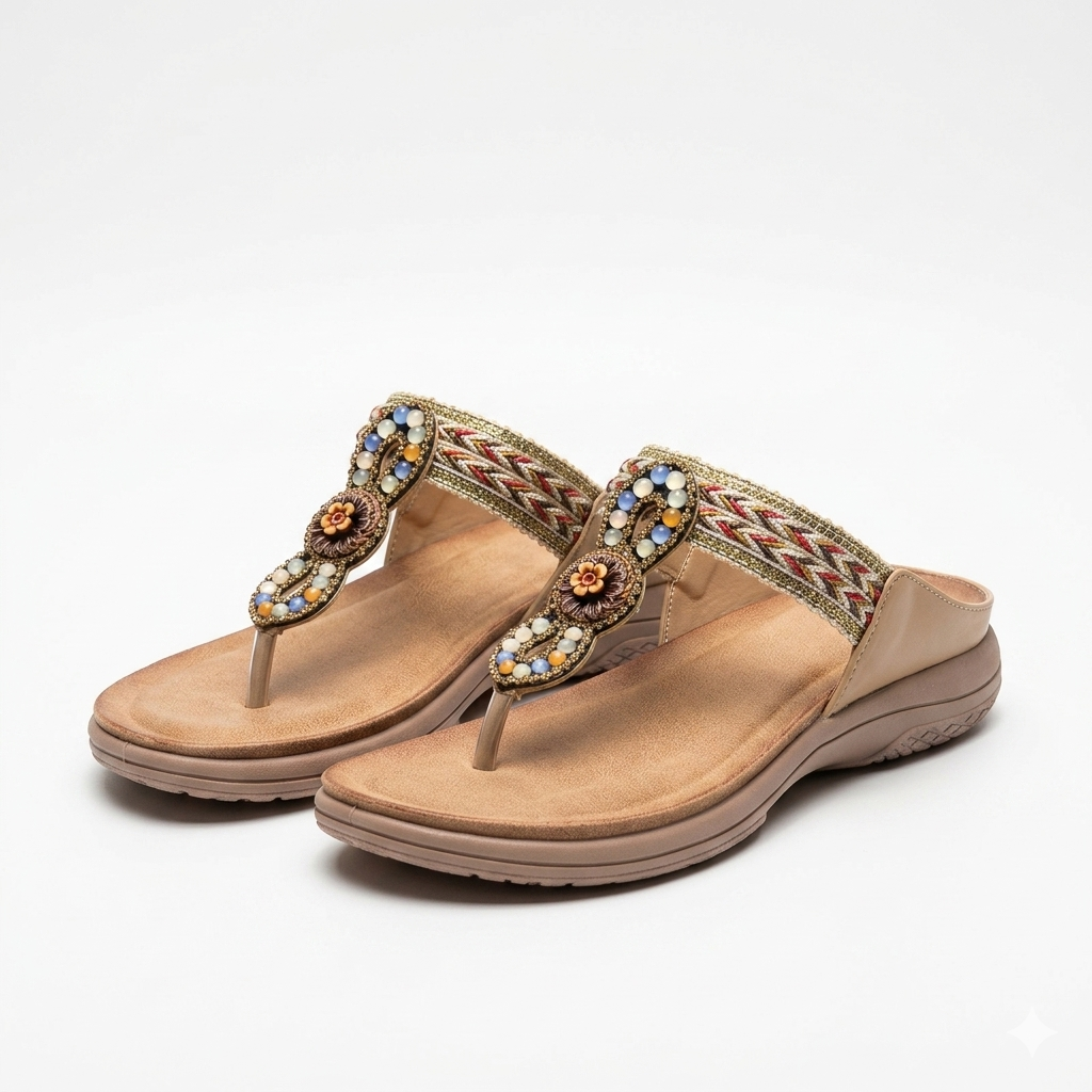 Thalassa Embroidered Cushioned Slippers