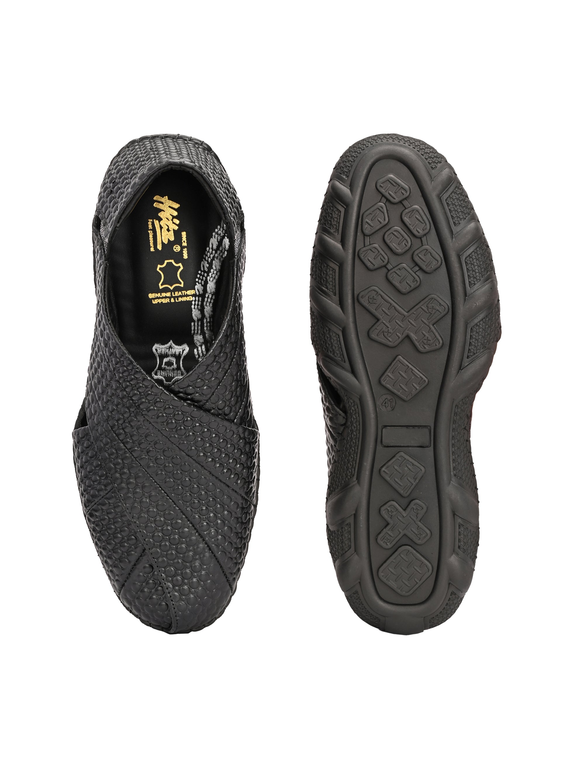 Rayaan Leather Ethnic Cushioned Loafers