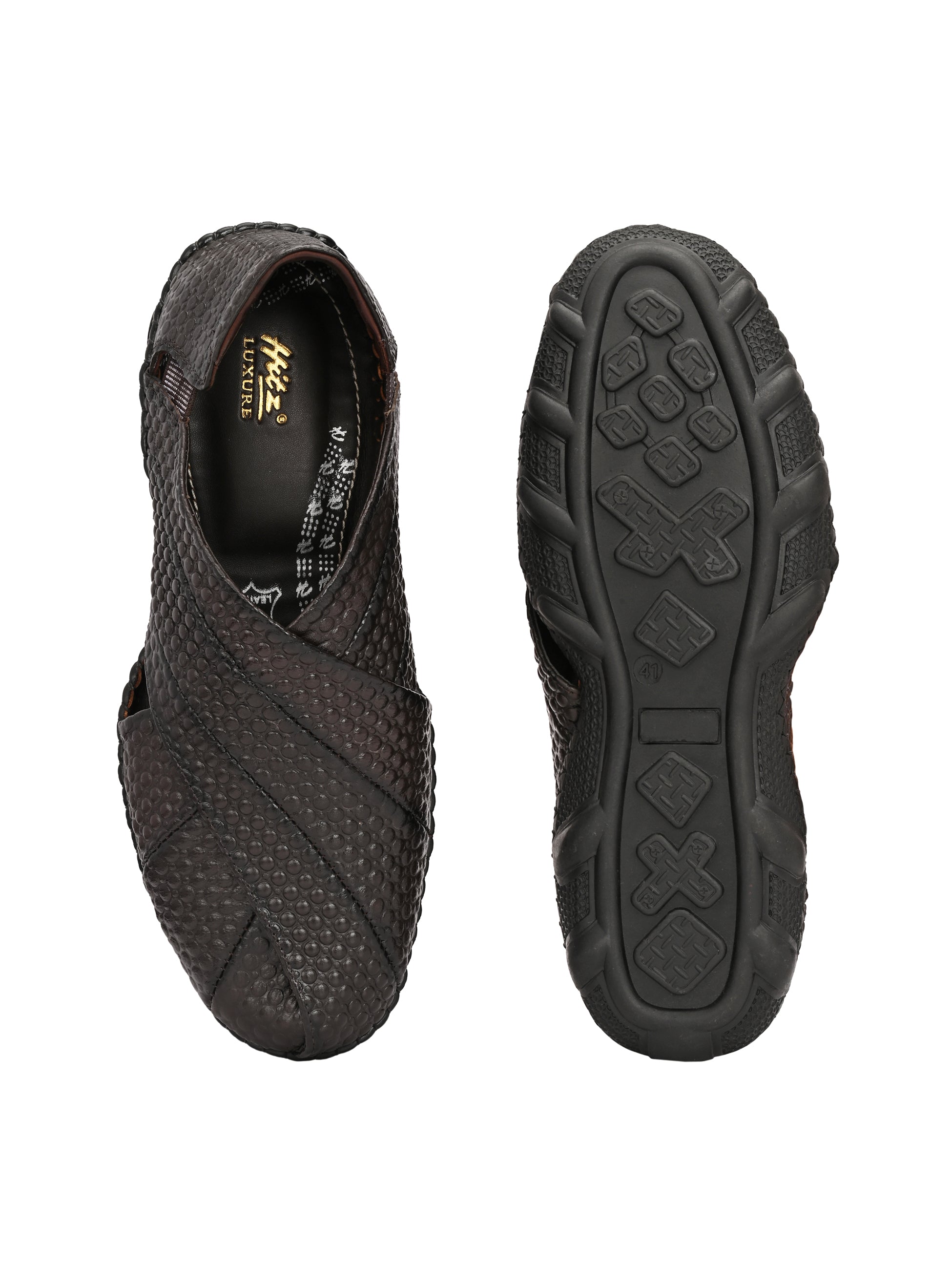 Rayaan Leather Ethnic Cushioned Loafers