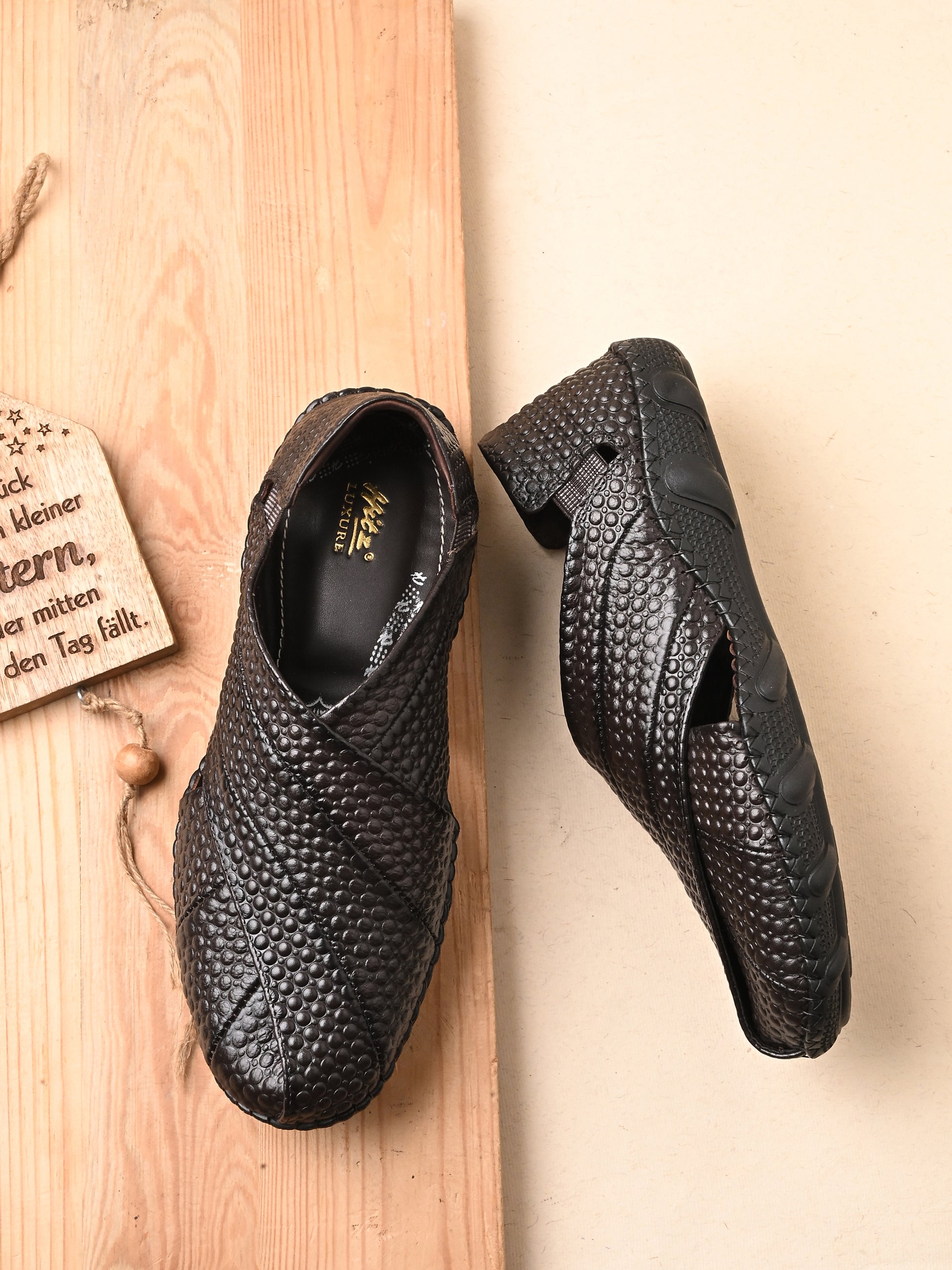 Rayaan Leather Ethnic Cushioned Loafers