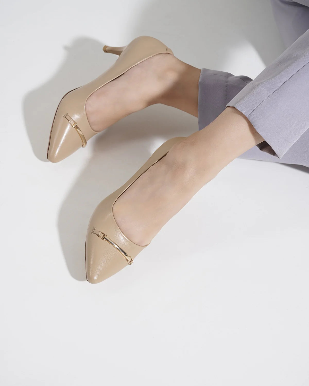 NOA Premium Leather Kitten Heels