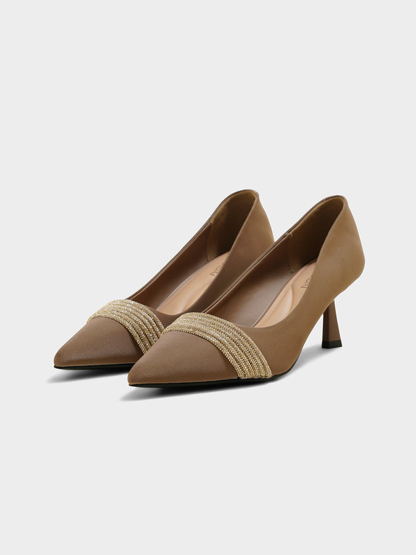 Sofia Khaki Kitten Heels