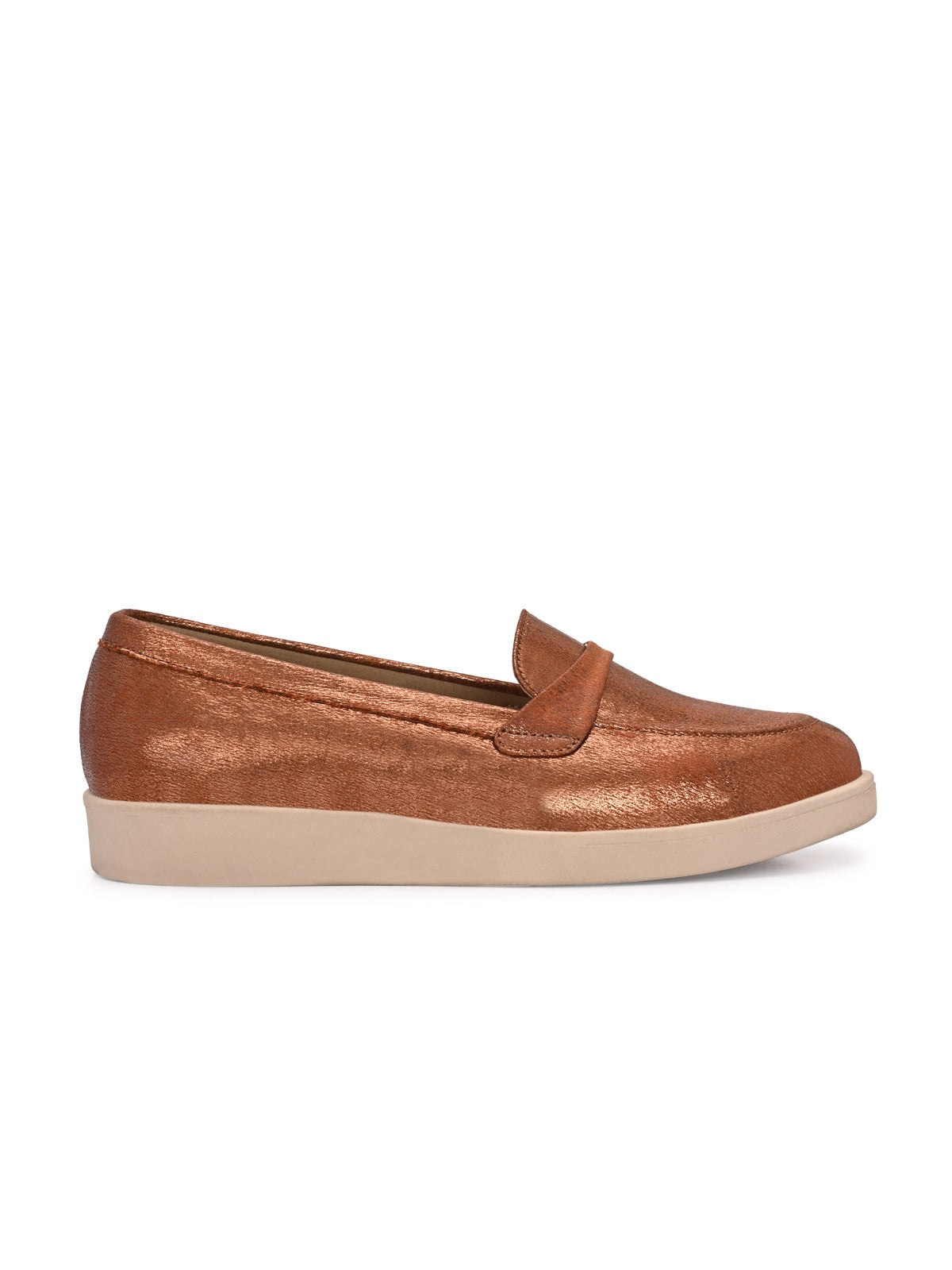 Darcy Shimmer Leather Slip On Loafers - The Heels India