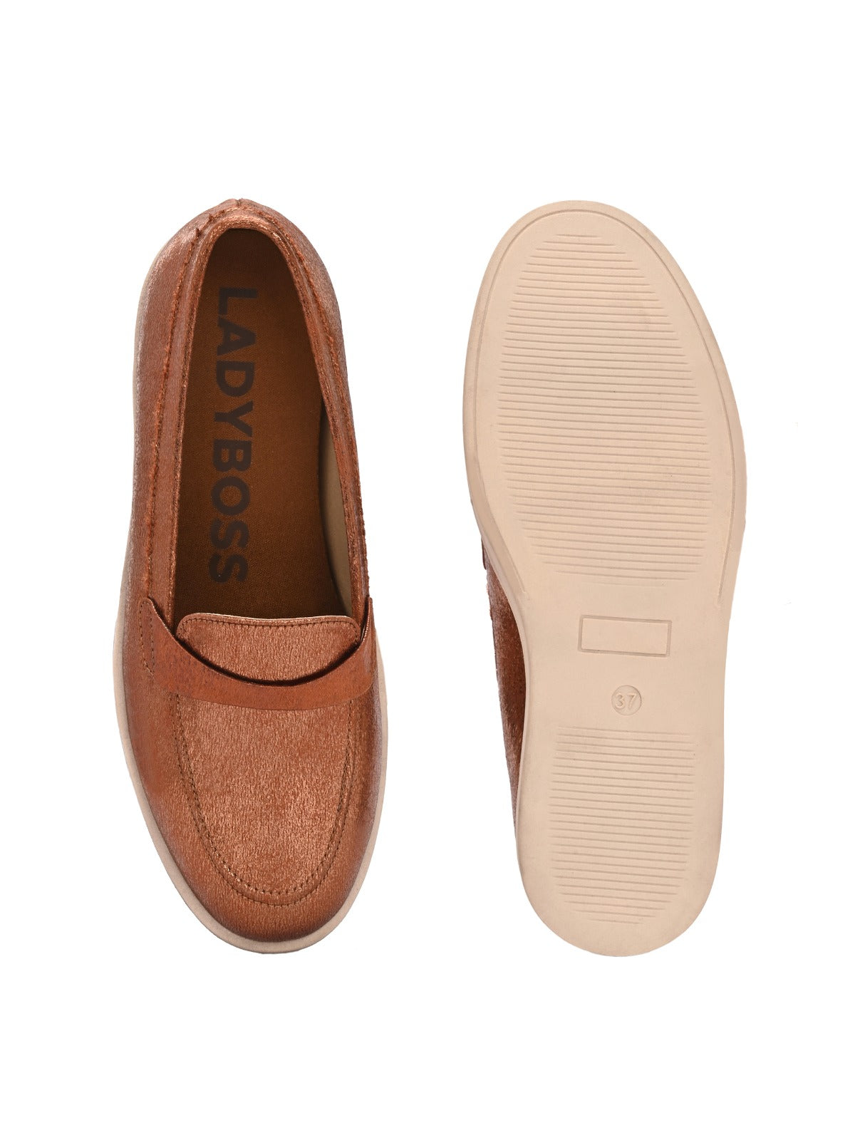 Darcy Shimmer Leather Slip On Loafers - The Heels India