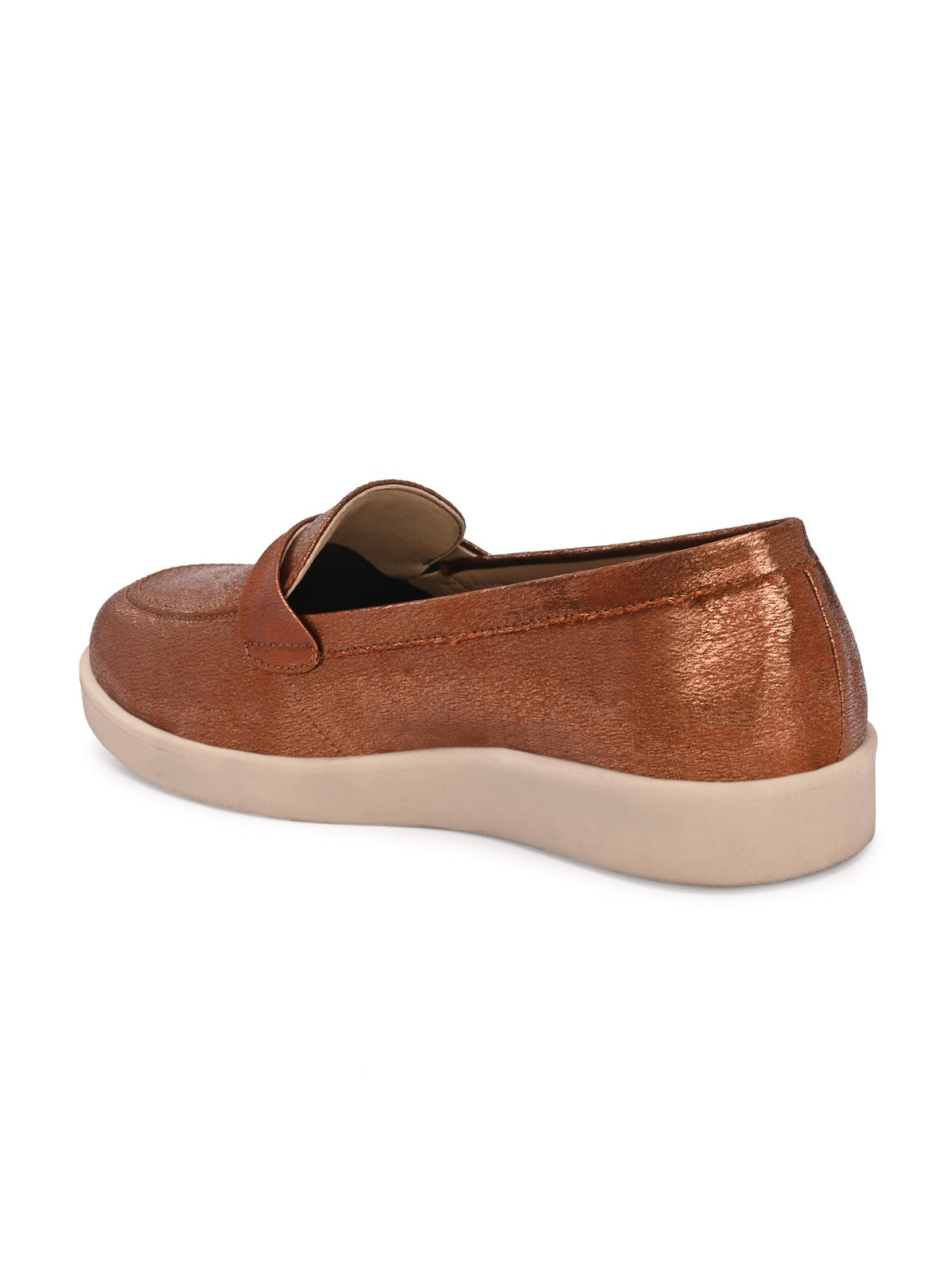 Darcy Shimmer Leather Slip On Loafers - The Heels India