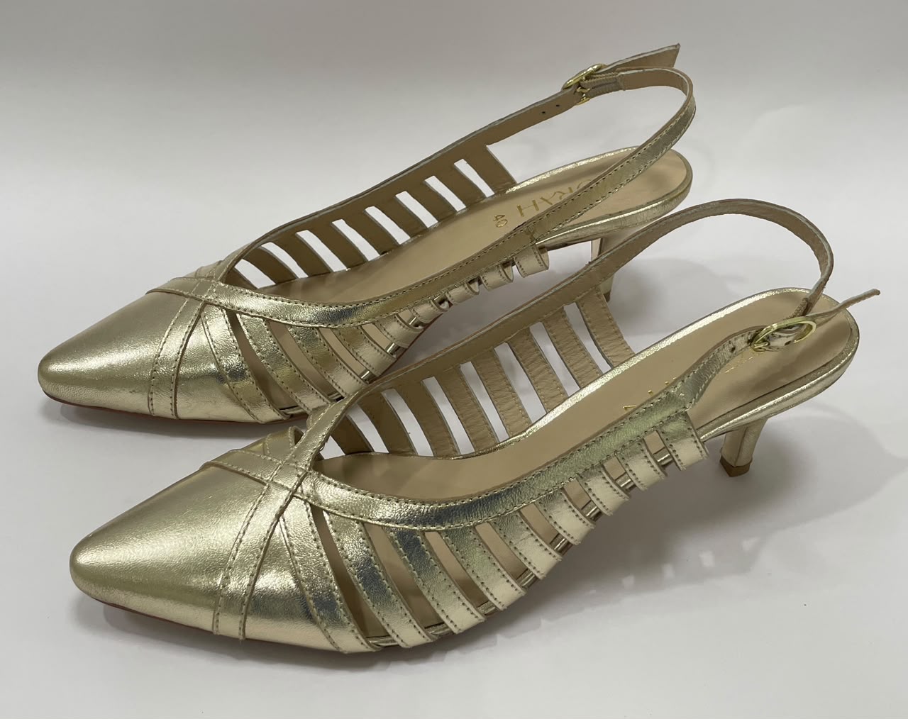 AVIVA Premium Leather Slingback Kitten Heels - The Heels India