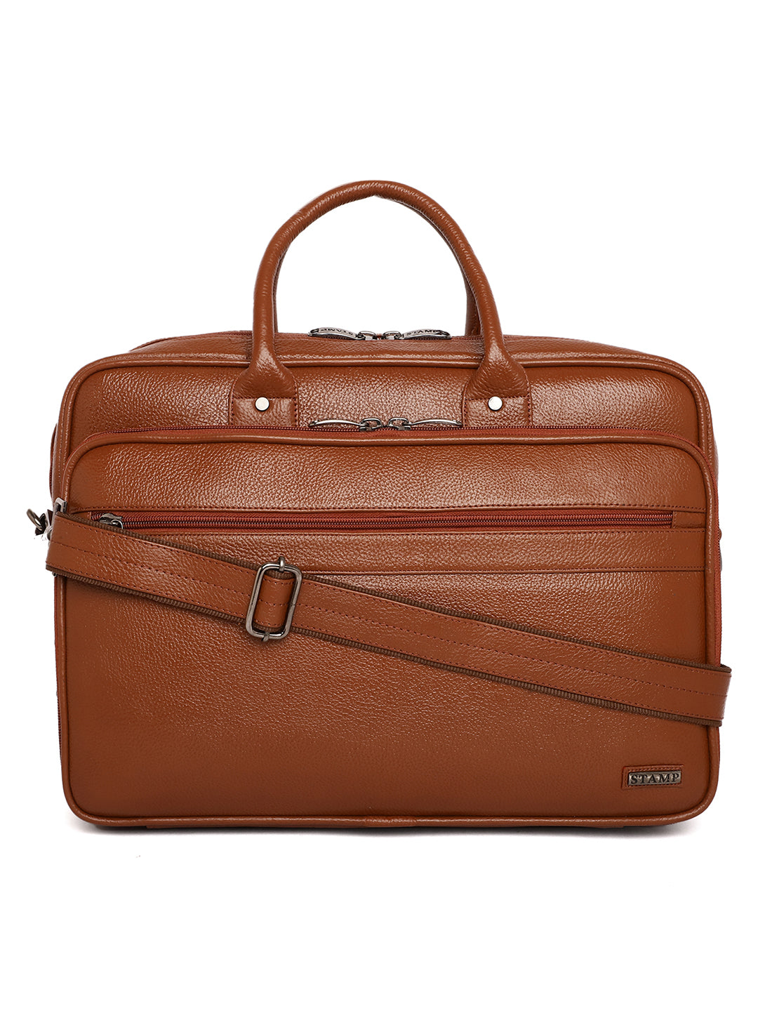 Tan Leather Portfolio Office / Laptop Bags ZP12103