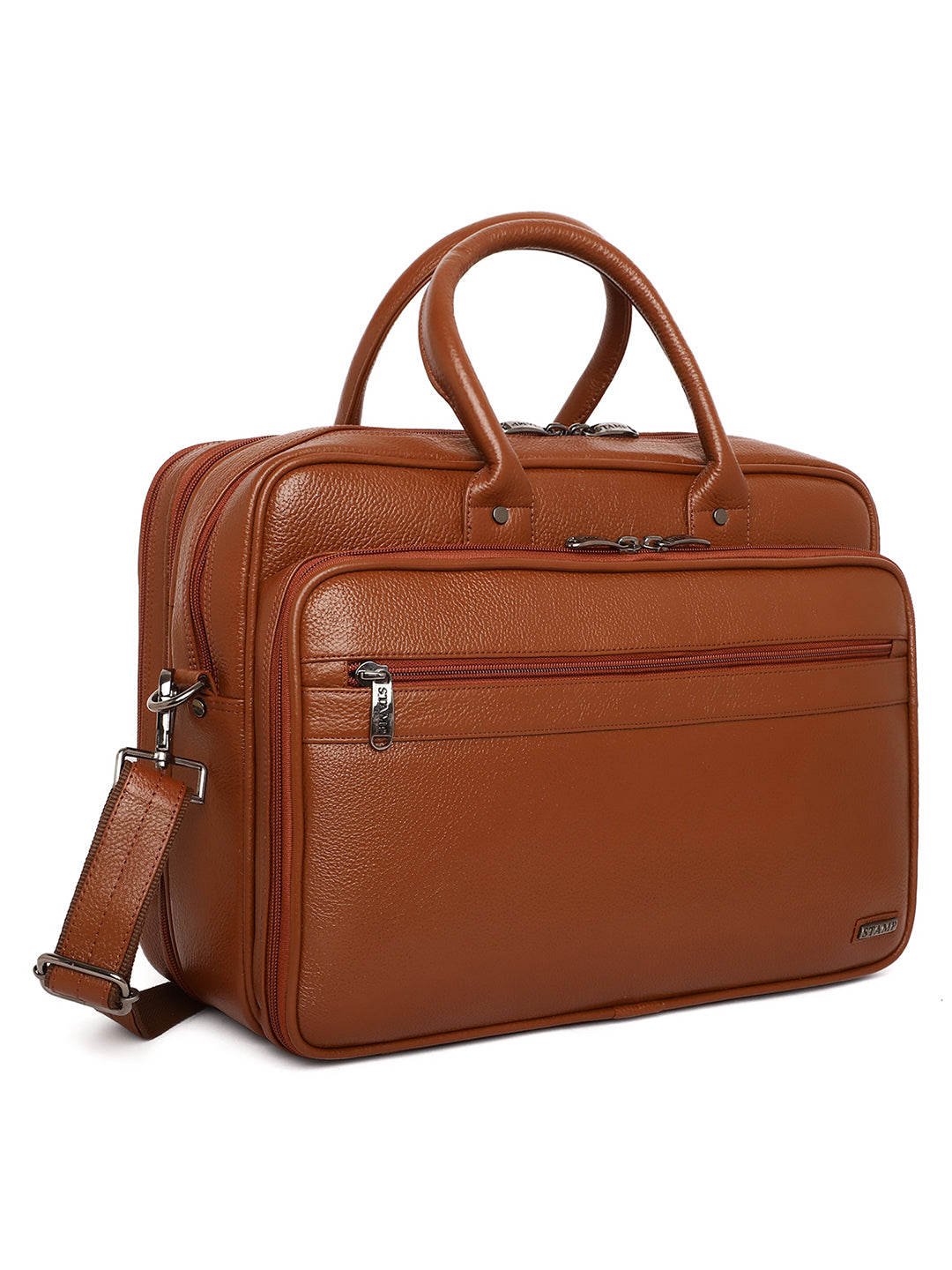 Tan Leather Portfolio Office / Laptop Bags ZP12103