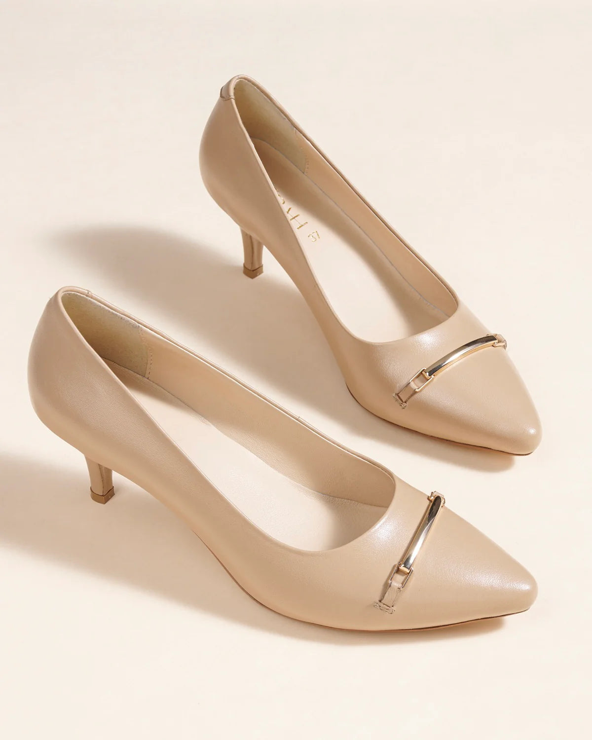 NOA Premium Leather Kitten Heels
