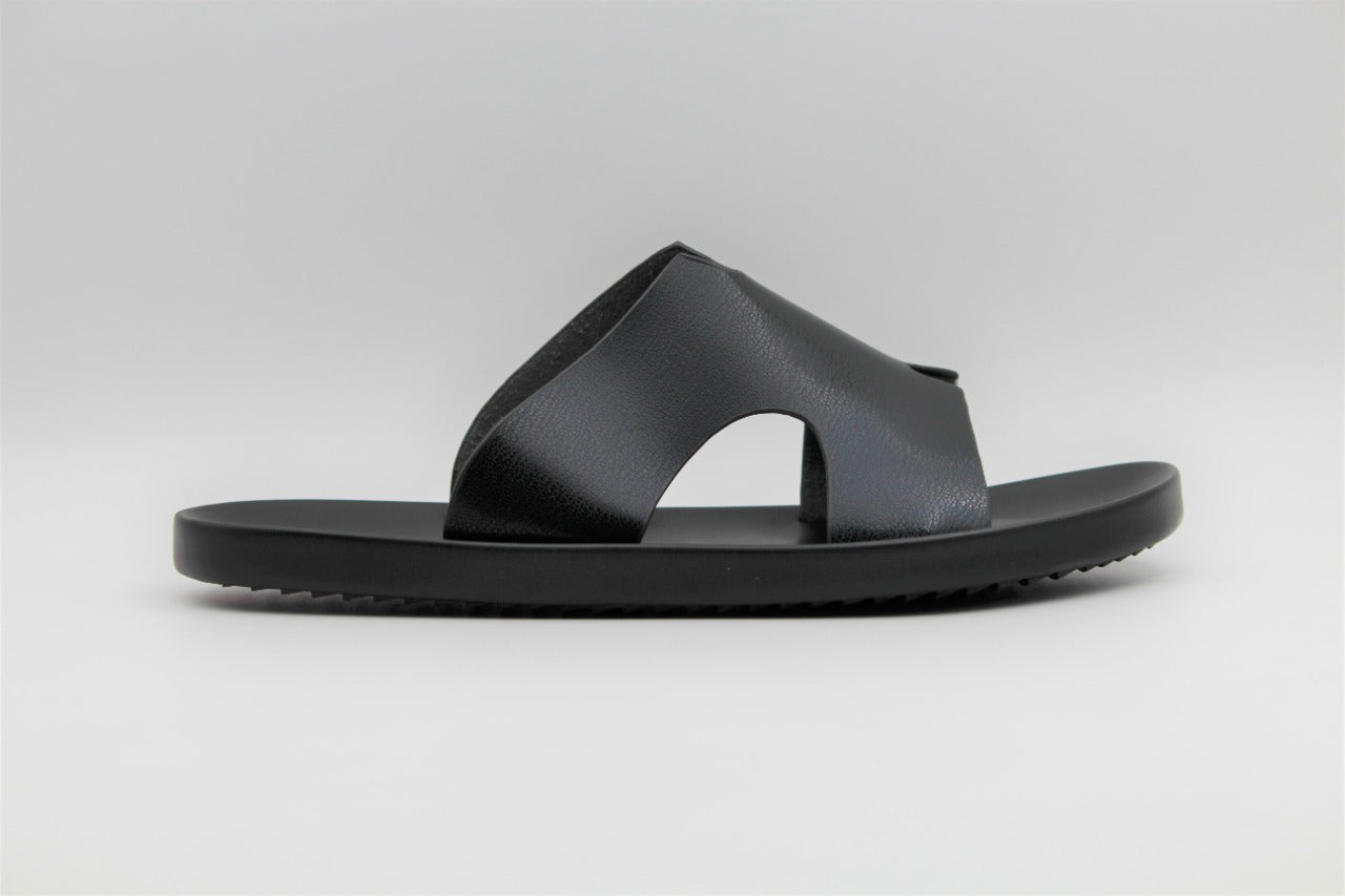 Mitchell Black Leather Slippers - The Heels India