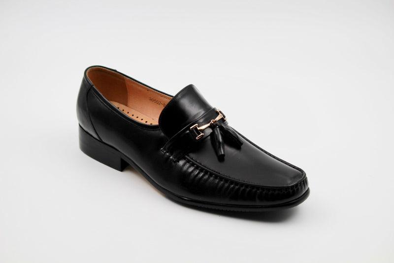 Ingrid Black Leather Formal Loafers - The Heels India