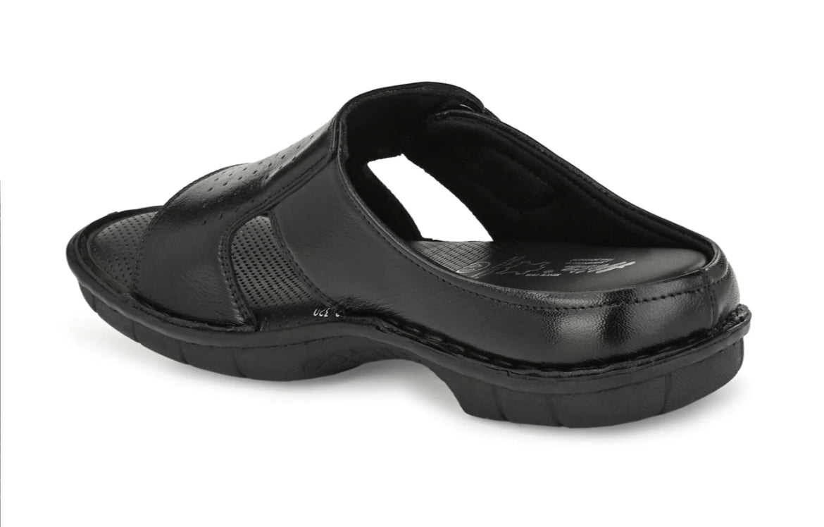 Declan Leather Velcro Cushion Slippers - The Heels India