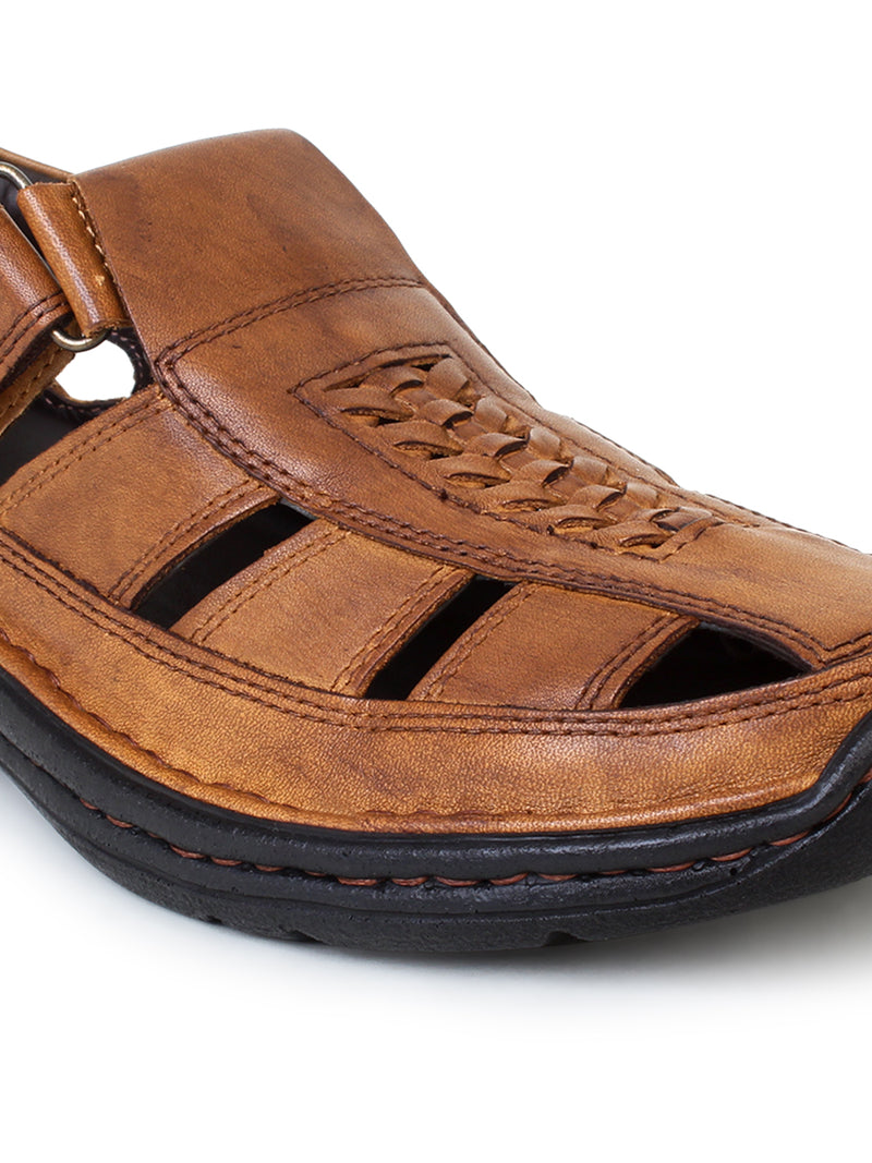 Kieran Tan Leather Sandals - The Heels India