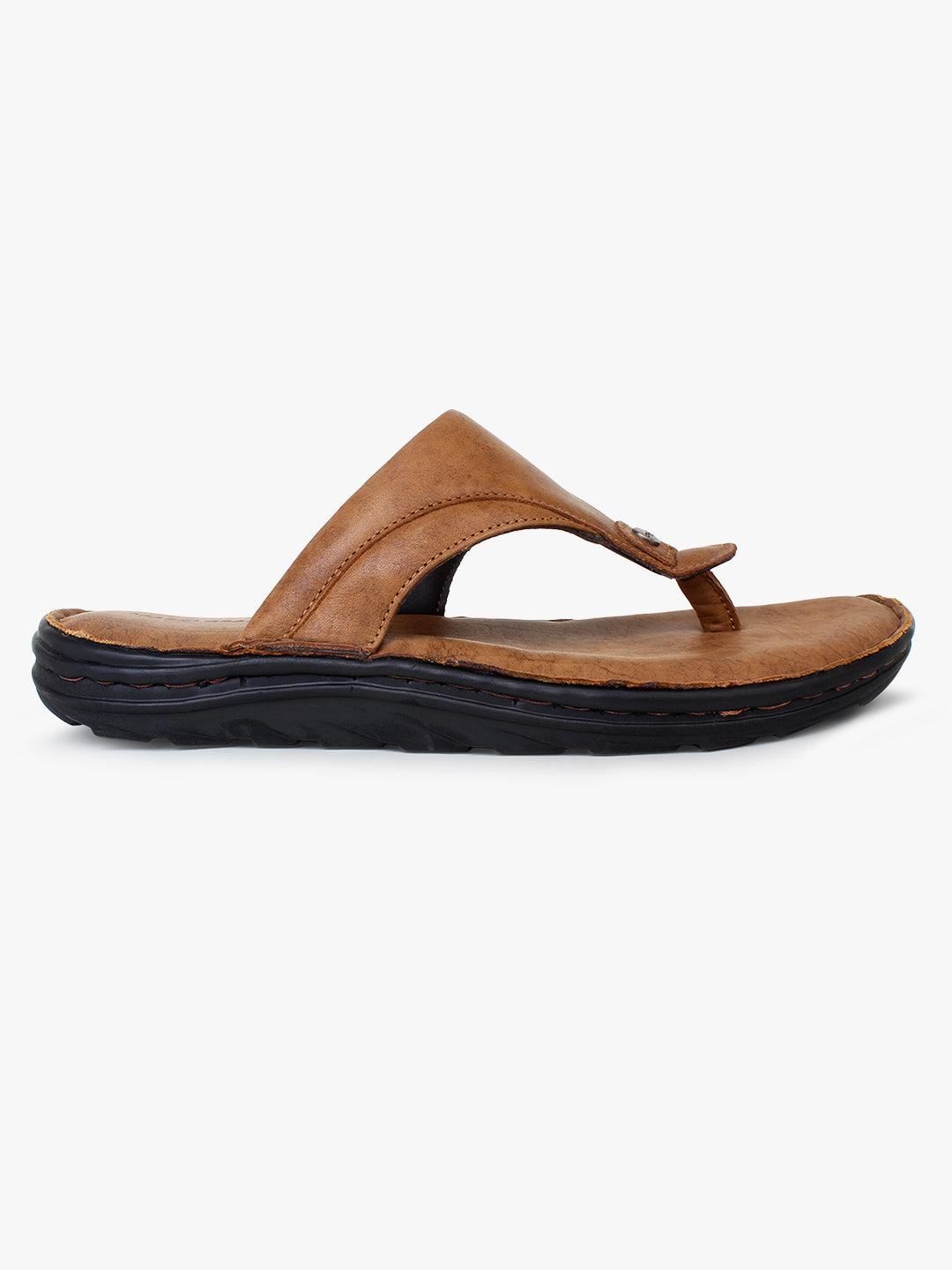 Calvin Tan Leather Flip-Flops - The Heels India