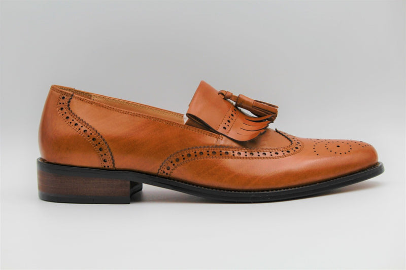 Franklin Brown Leather Frills - The Heels India