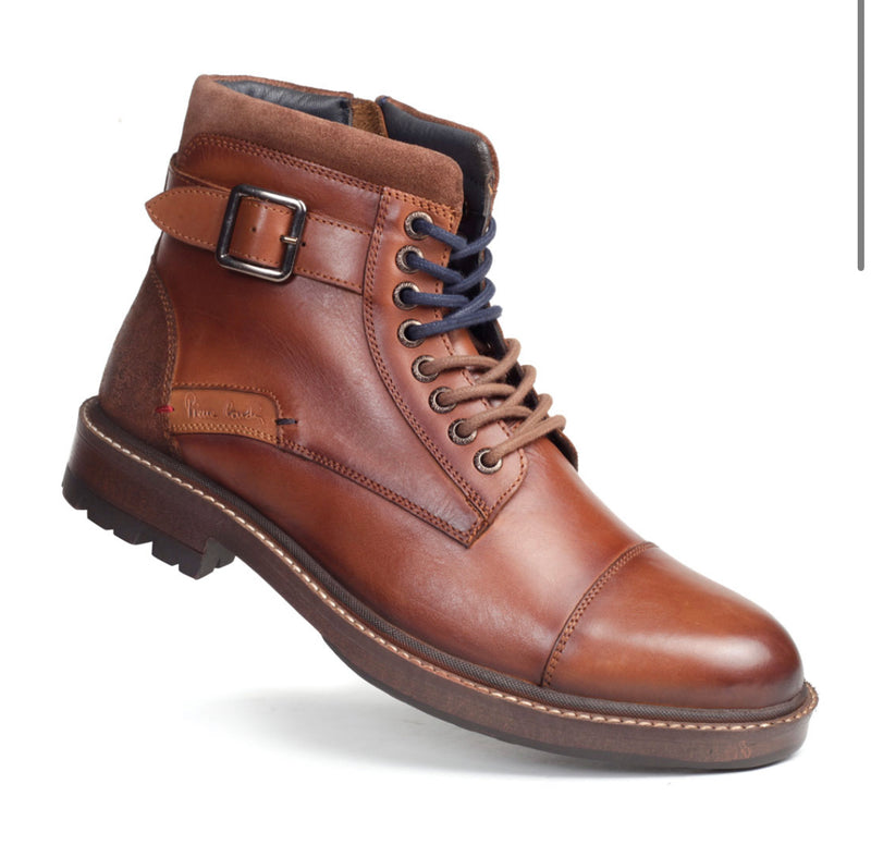 Hudson Cognac Leather Boots - The Heels India