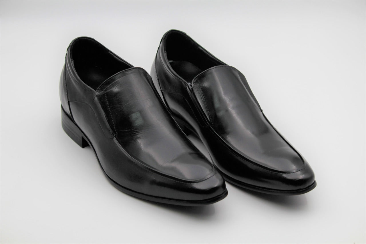 Donovan Black Insert Heel Mocassins - The Heels India