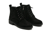 Hazel Black Suede Ankle Lace Boots