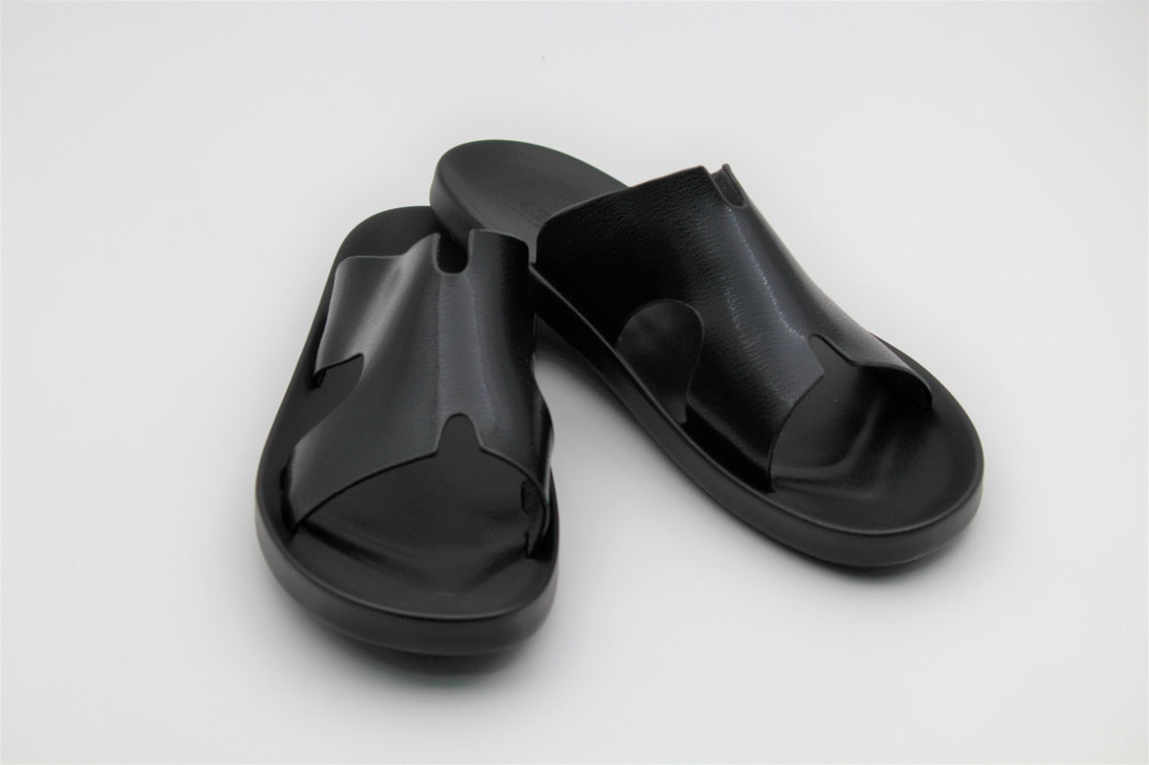 Mitchell Black Leather Slippers - The Heels India