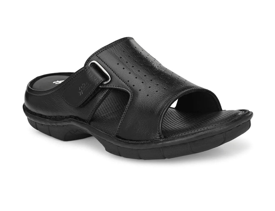 Declan Leather Velcro Cushion Slippers - The Heels India