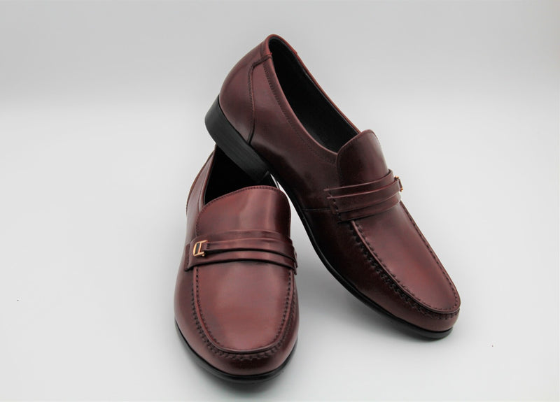 Lawrence Cherry Leather Formal Loafers - The Heels India