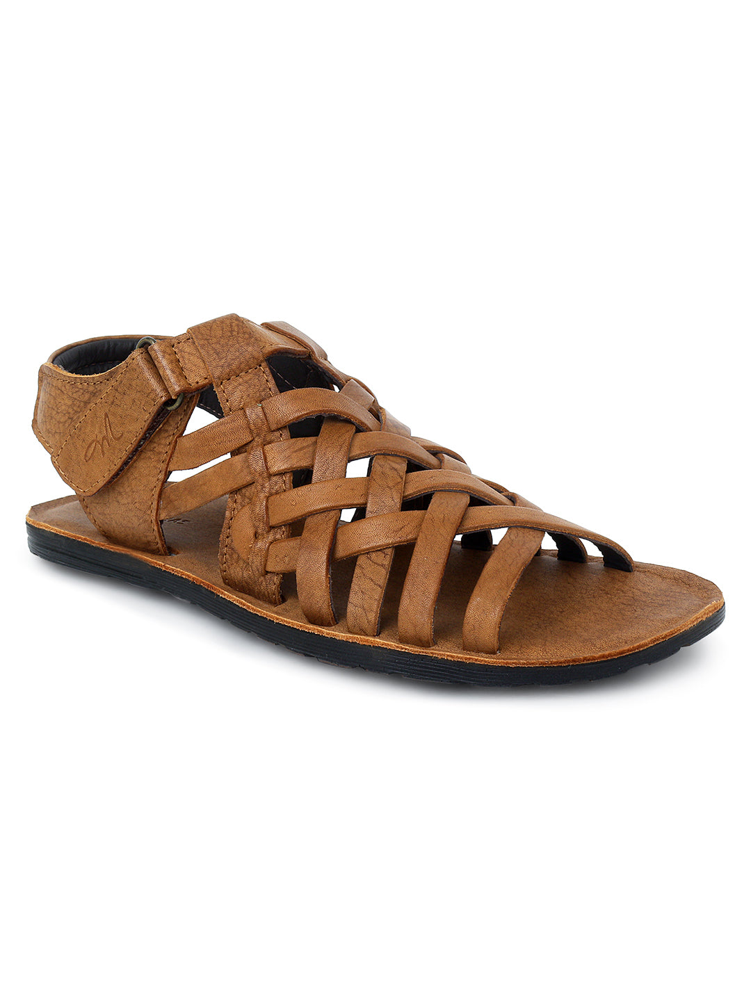 Rory Tan Leather Zigzag Sandals - The Heels India