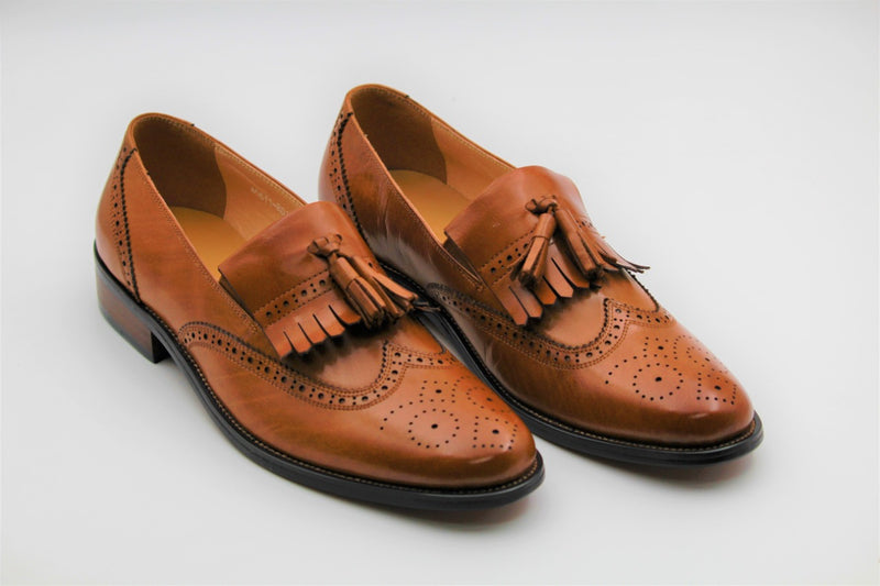 Franklin Brown Leather Frills - The Heels India