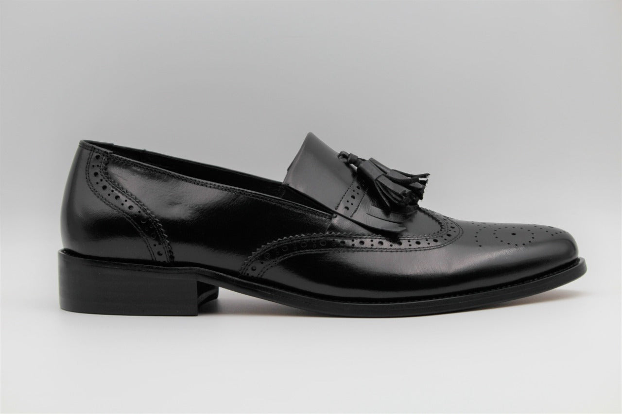 Malcolm Black Leather Frills - The Heels India