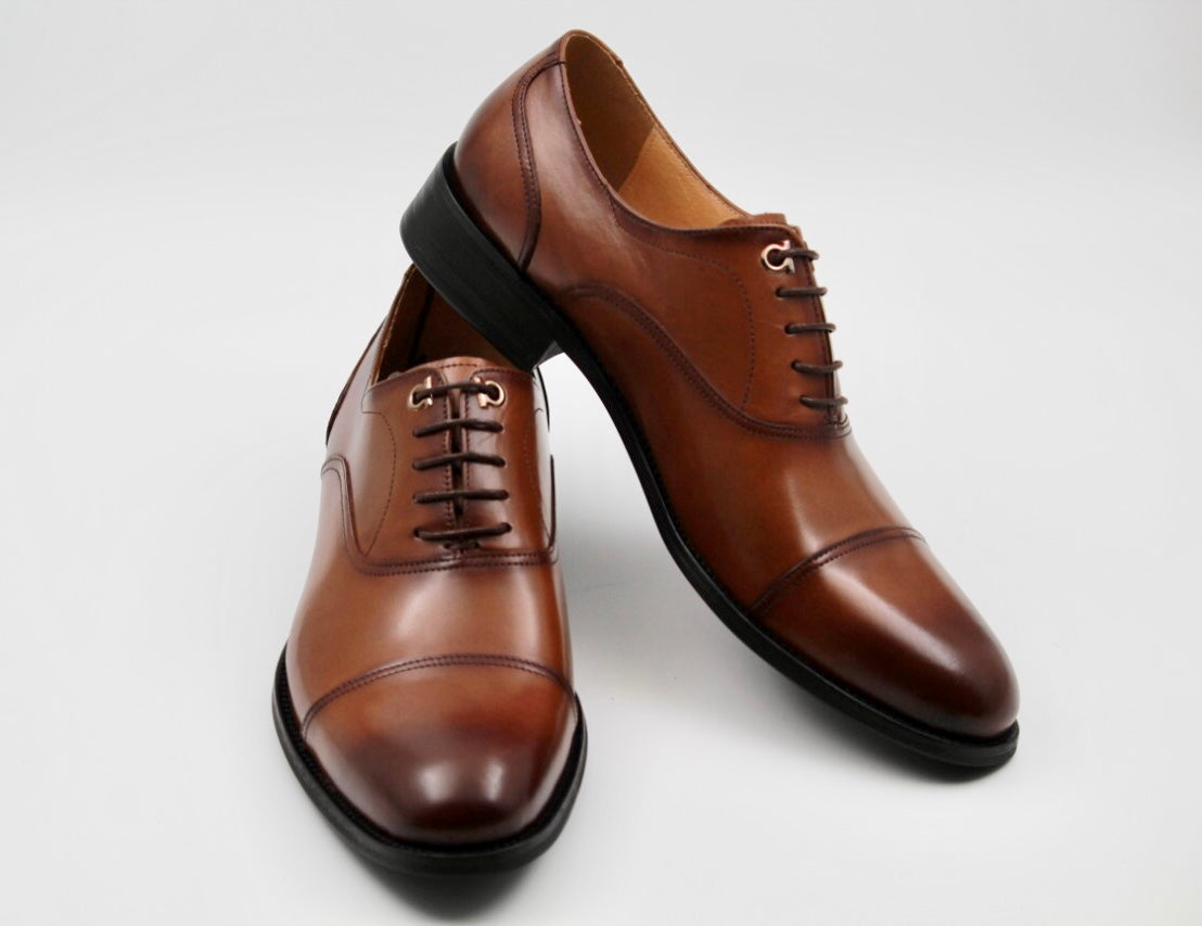 Clifford Dark Brown Leather Oxfords - The Heels India